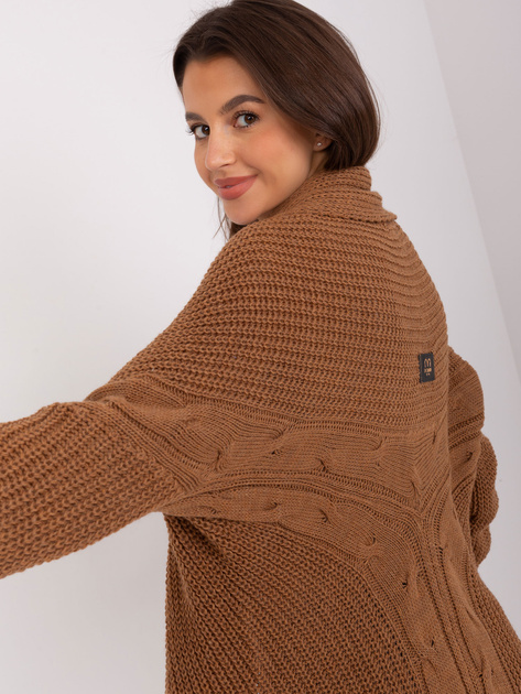 Hurt Brązowy długi kardigan z dzianiny OCH BELLA