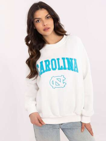 Hurtownia Ecru ocieplana bluza bez kaptura z haftem