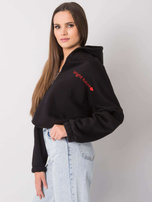 Schwarzer Hoodie mit Stickerei Michelle RUE PARIS.