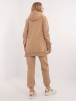 Hurt Ciemnobeżowy damski komplet basic z ocieplaniem