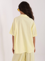 Jasnożółta damska koszula oversize z sztruksu