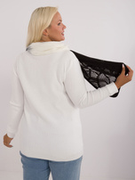 Hurtownia Ecru-czarny szal damski z bawełny i wełny