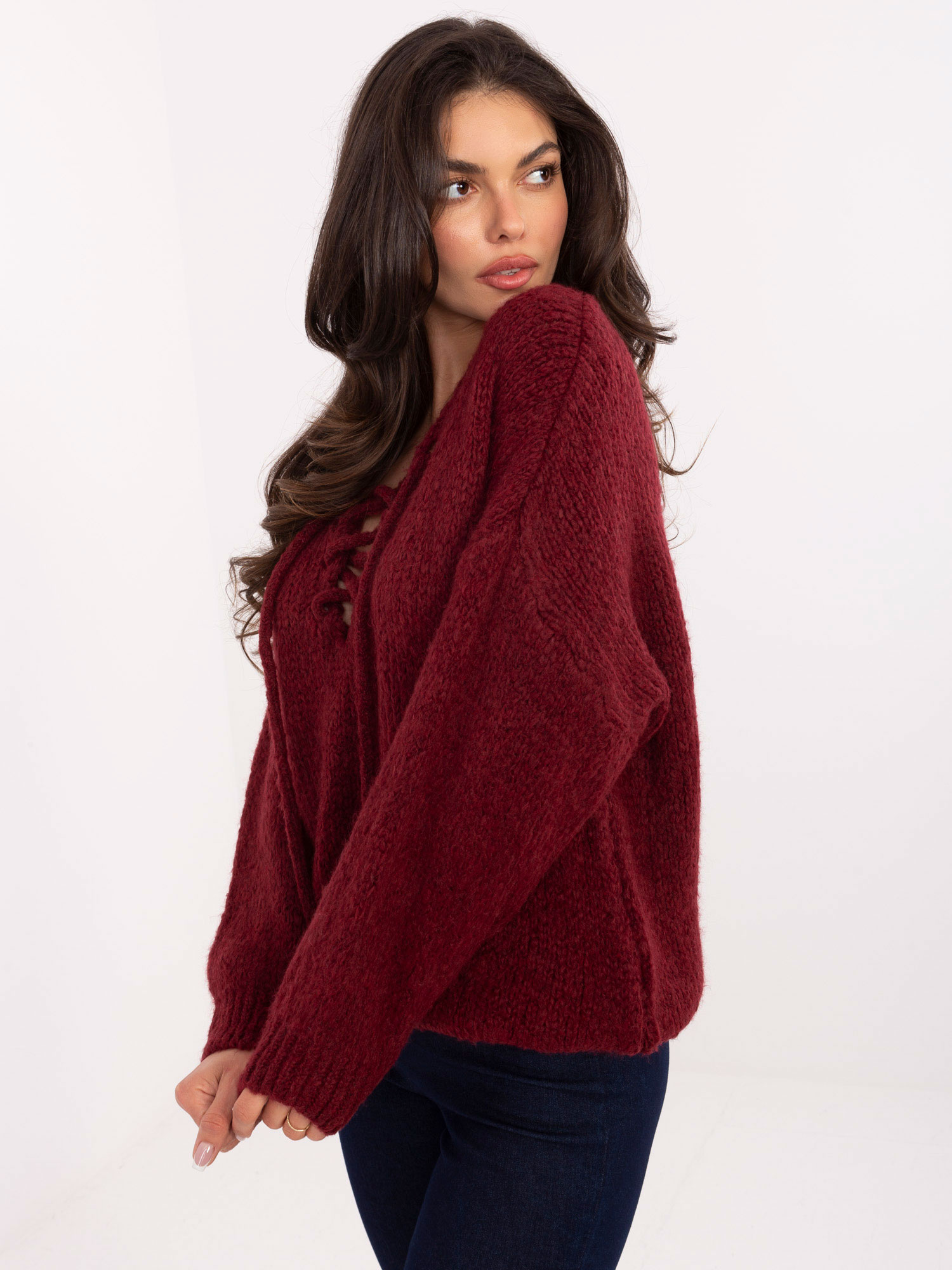 Sweter bordowy