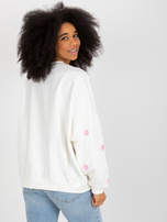 Hurtownia Ecru dresowa bluza bez kaptura w grochy