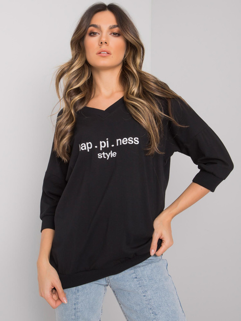 Czarna bluza z napisem Jolanda RUE PARIS