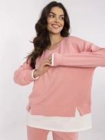 Brzoskwiniowy dwuczęściowy komplet z bluzą oversize