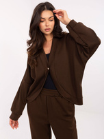 Ciemnobrązowy komplet z kardiganem oversize RUE PARIS