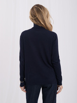 Granatowy damski sweter basic z golfem