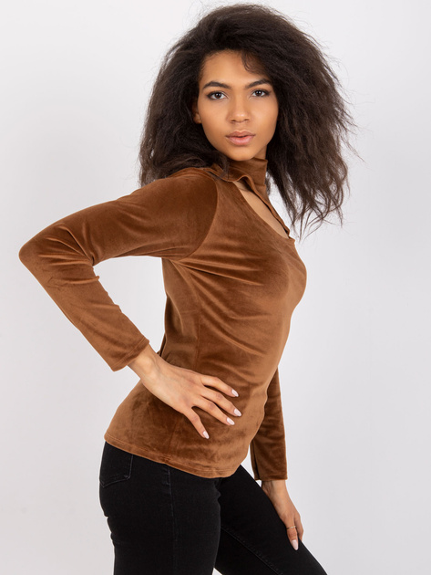 Brązowa damska bluzka z weluru Kigali