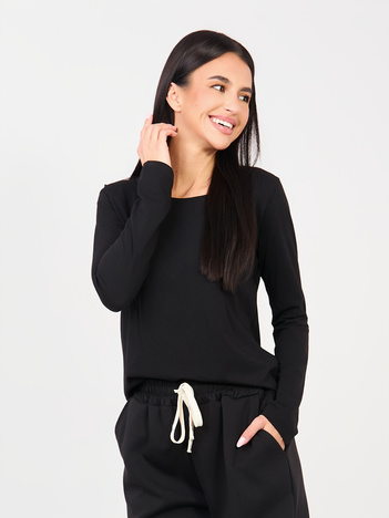 Czarna bawełniana bluzka basic RUE PARIS 