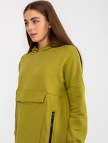 Hurt Oliwkowa długa bluza basic z kieszenią