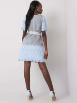 Grau-blau gemustertes Kleid Katya.