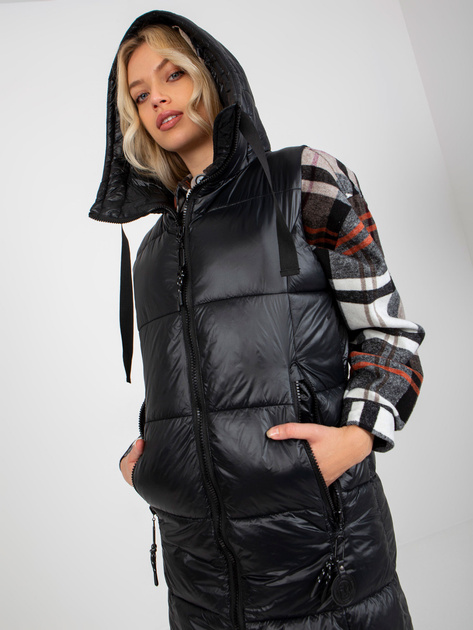 Hurt Czarna długa kamizelka puchowa z pikowaniem FRESH MADE