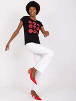 Czarny t-shirt z nadrukiem Malvina MAYFLIES