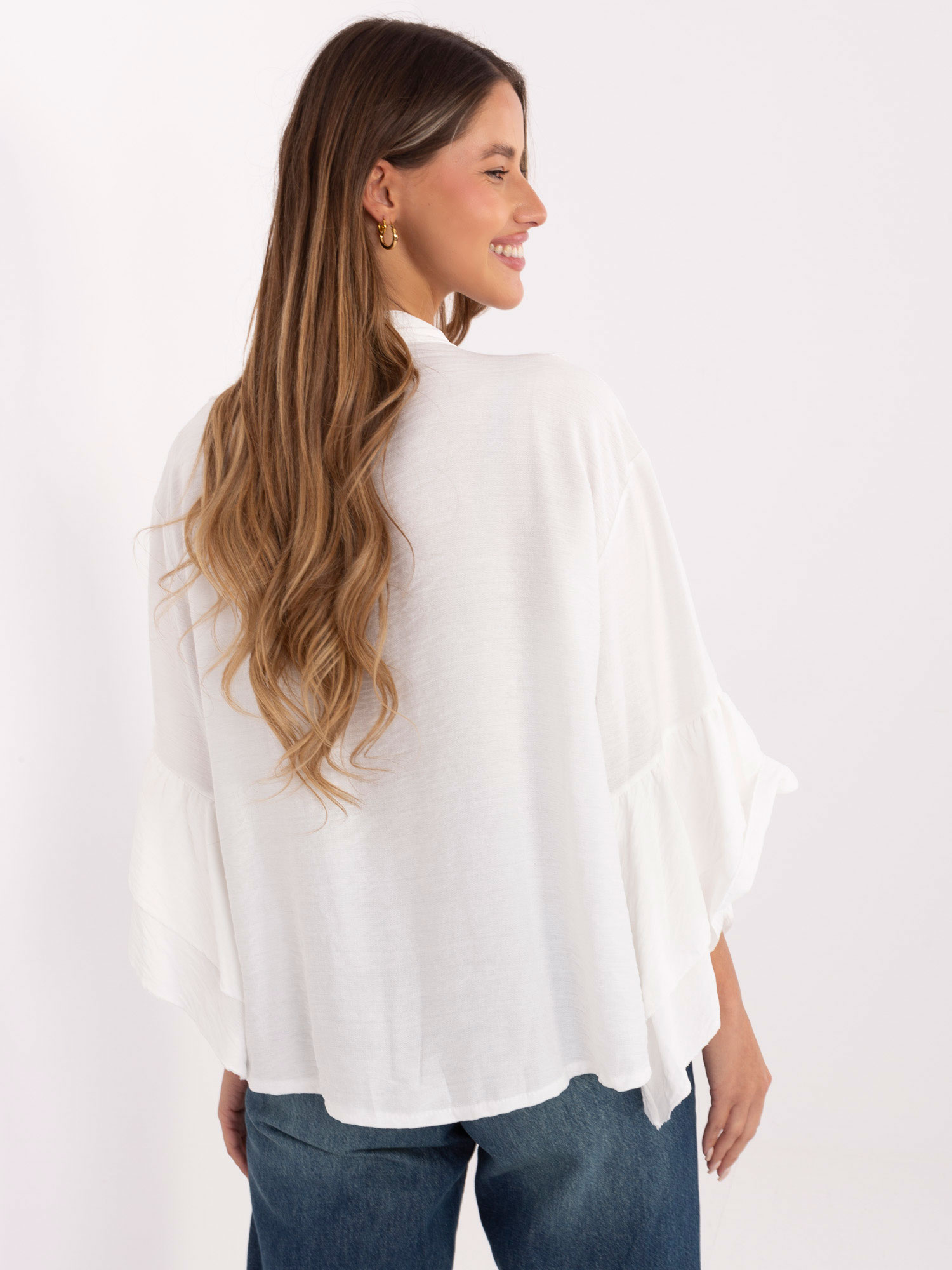 Ecru shirt with wide sleeves RUE PARIS.