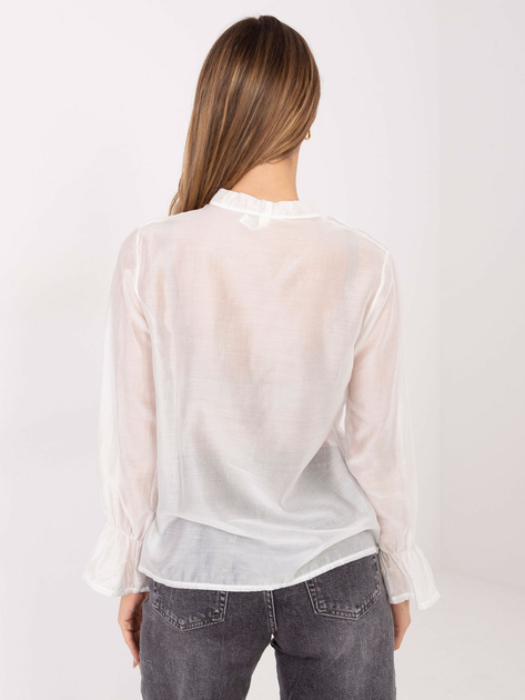 Biała przezroczysta koszula z falbanami