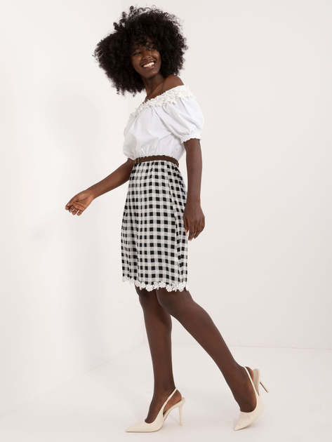 Hurt Ecru-czarna damska sukienka hiszpanka