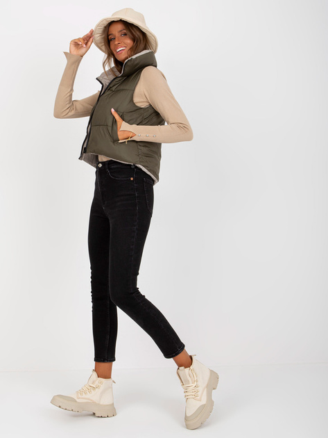 Hurt Khaki dwustronna kamizelka puchowa z pikowaniem