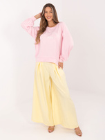 Jasnoróżowa damska bluza oversize RUE PARIS