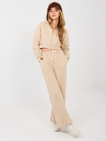 Beżowy dresowy komplet z prostymi spodniami NATURAL SIDE