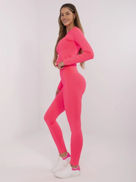 Fluo różowy gładki komplet sportowy Patrice