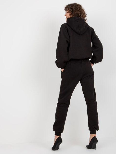 Hurt Czarny damski dresowy komplet basic ze spodniami