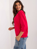 Hurtownia Czerwona bawełniana bluzka z aplikacją 