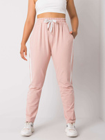 Brudnoróżowe spodnie dresowe plus size z nadrukiem Abelia