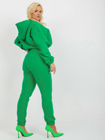 Hurt Zielony dresowy komplet plus size basic z bluzą z kapturem