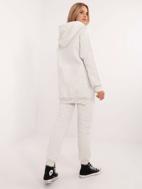 Hurt Jasnoszary melanżowy komplet basic z bluzą z kapturem