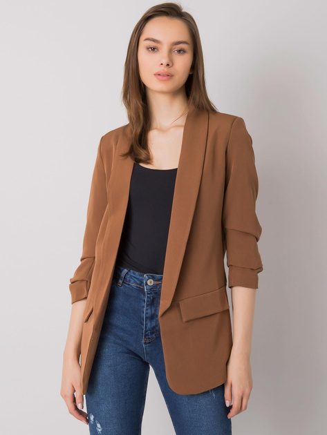 Brązowa marynarka damska Eva OCH BELLA