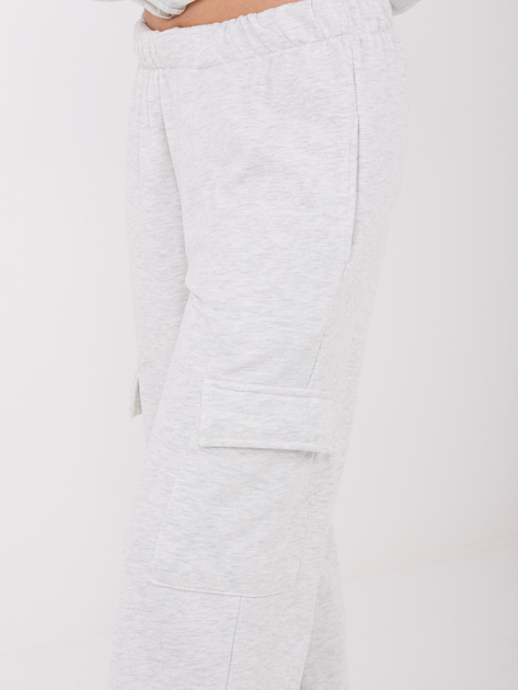 Jasnoszare dresowe spodnie basic z kieszeniami