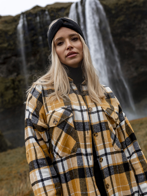 Żółto-czarna długa luźna koszula Orina