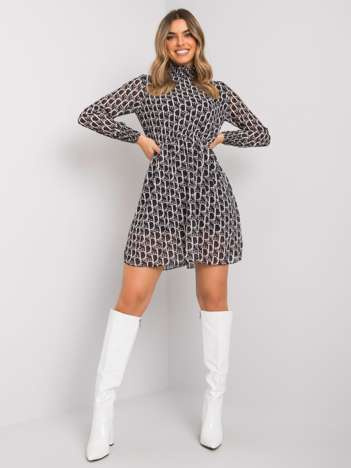 Czarna sukienka z nadrukiem Trinique RUE PARIS