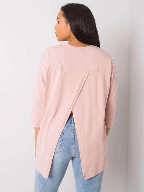 Brudnoróżowa bluzka plus size z aplikacją Luigina