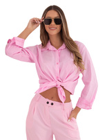 Różowa klasyczna koszula z bawełny