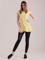 Żółta tunika z warstwowymi falbanami