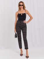 Czarne spodnie materiałowe z paskiem Kyoto