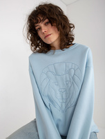 Hurt Jasnoniebieska dresowa bluza bez kaptura oversize
