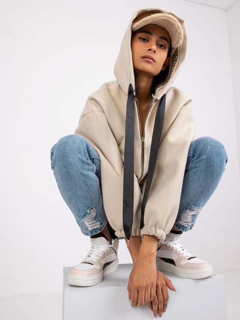 Beżowa bluza rozpinana z kapturem Sevilla