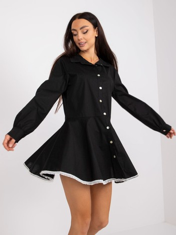 Schwarzes Mini-Sommerkleid Adrianna.