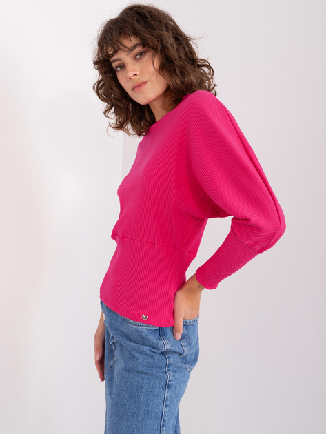 Hurt Fuksjowa bluzka w prążek BASIC FEEL GOOD