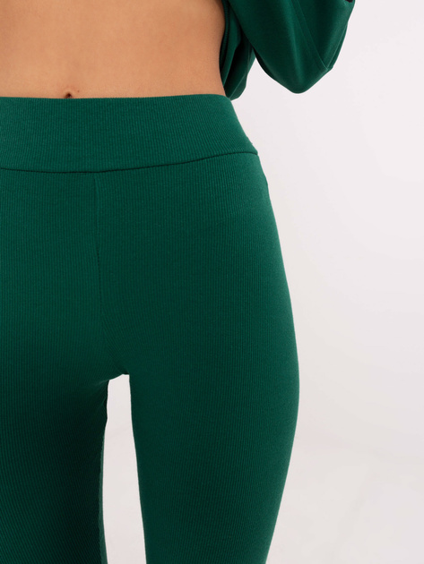 Hurtownia Ciemnozielony dresowy komplet z bluzą oversize