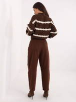 Brązowe damskie jeansy z nogawką 7/8