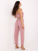 Różowy kombinezon z guzikami Felippa RUE PARIS