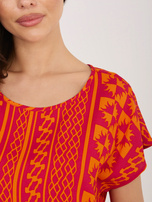 Oranžová letní blůza s vzory SUBLEVEL.