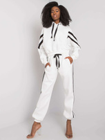 Biały komplet casualowy z lampasami Stacy 