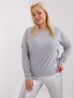 Hurt Szara melanżowa bluzka plus size z bawełny 