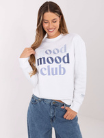 Biała dresowa bluza z haftem SUBLEVEL