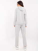 Hurt Szary melanżowy komplet z materiałowymi troczkami